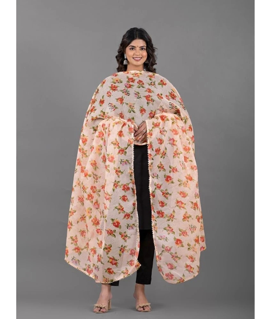 Apratim Peach Cotton Blend Womens Dupatta - ( Pack of 1 ) - Peach