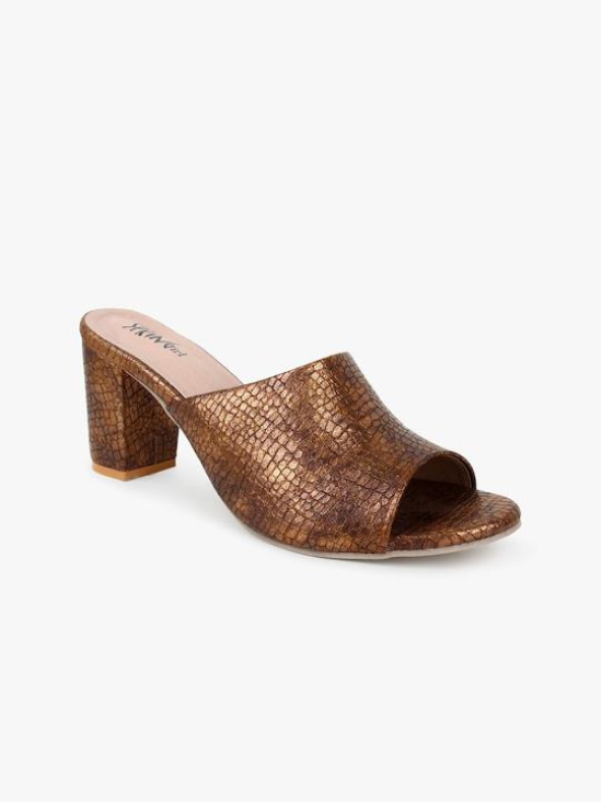 TEXTURED COPPER BLOCK HEELS