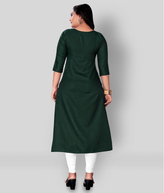 Rangrasiya - Green Cotton Blend Women's Straight Kurti ( Pack of 1 ) - 4XL