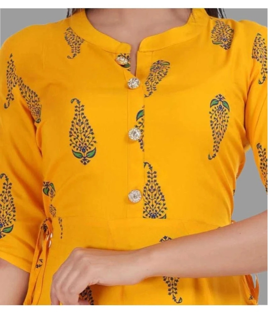 SIPET - Yellow Rayon Womens Anarkali Kurti ( Pack of 1 ) - None