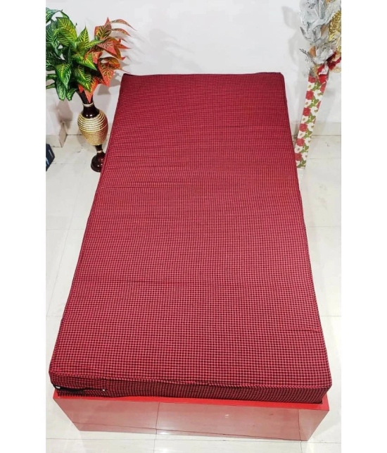 Abhikram Red Cotton Mattress Cover - Double