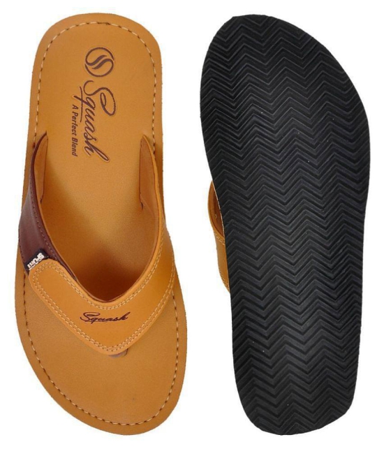 Squash - Tan  Synthetic Thong Flip Flop - None