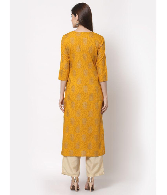 Kbz Yellow Rayon Straight Kurti - Single - None