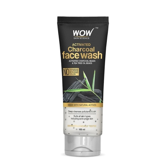 WOW Skin Science Activated Charcoal Face Wash Tube - 100 mL