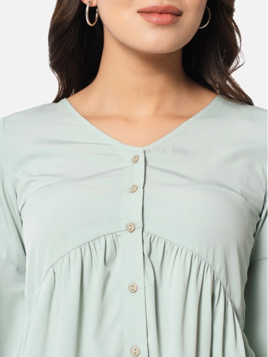 ALL WAYS YOU Women Top Crepe fabric  Green XS