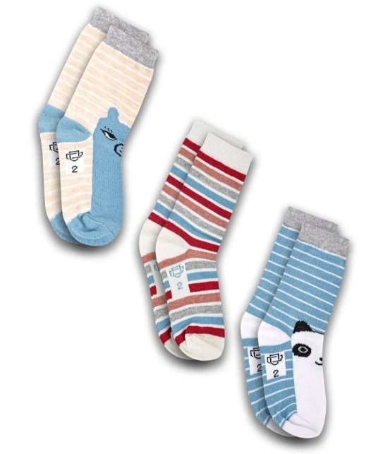 Dollar Socks Multicolor Cotton Blend Boys Ankle Length Socks ( Pack of 3 ) - 3-4 years