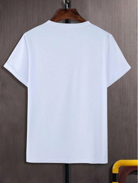 NITYANAND CREATIONS Round Neck White Holi T-Shirt for MEN-HOLI-T-SHIRT-11573-L