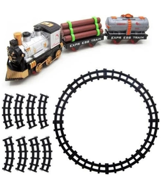 Zyamalox Toy train for kids Premium Toy Train Set with 11 Tracks for Kids | Battery Operated, Sound, and Lights Included