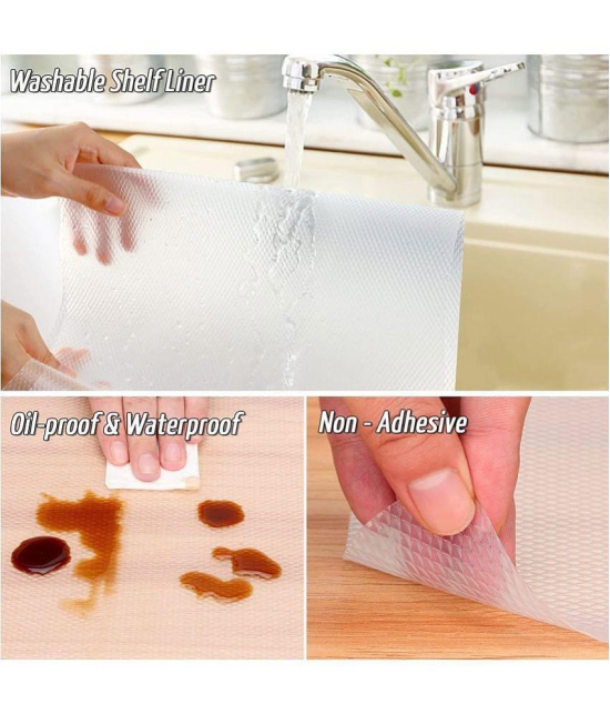 EASYHOME Multipurpose ( 60 cm X 3 m) EVA Anti-Slip Mat Liners For Bathroom, Kitchen, Fridge & Table Mat- Transparent (60cmx300cm)