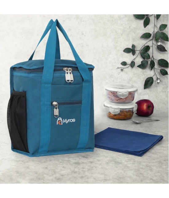 Kyros Blue Polyester Lunch Bag Pack of 2 - Blue