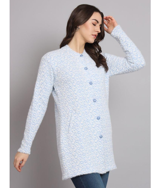 eWools.in Woollen Round Neck Women's Buttoned Cardigans - Navy ( ) - None