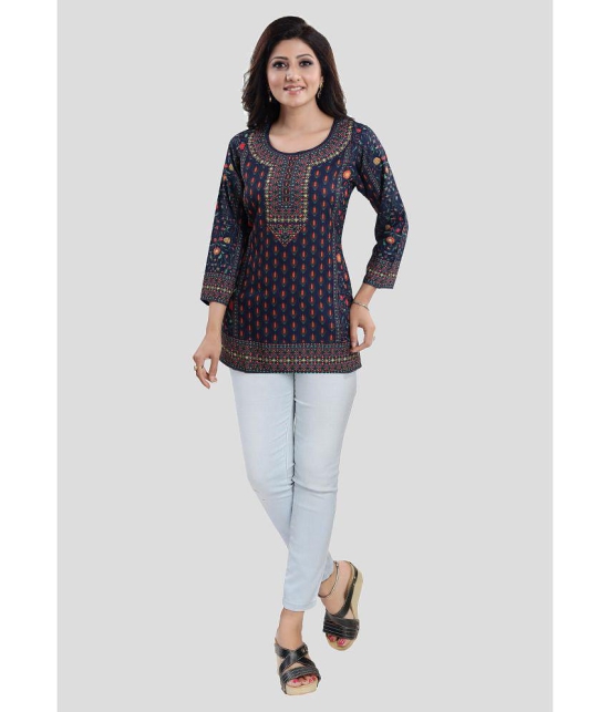 Meher Impex - Blue Crepe Women''s Tunic ( Pack of 1 ) - None