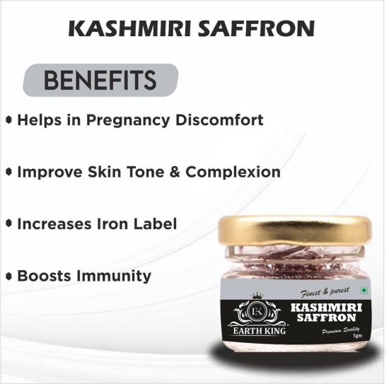 EARTH KING A++ Grade Pure & Natural Kashmiri Saffron Threads |Original Kesar| / Kesar/Keshar/Zafran/Jafran for Skin & Beauty ? 3GM (Combo Pack)