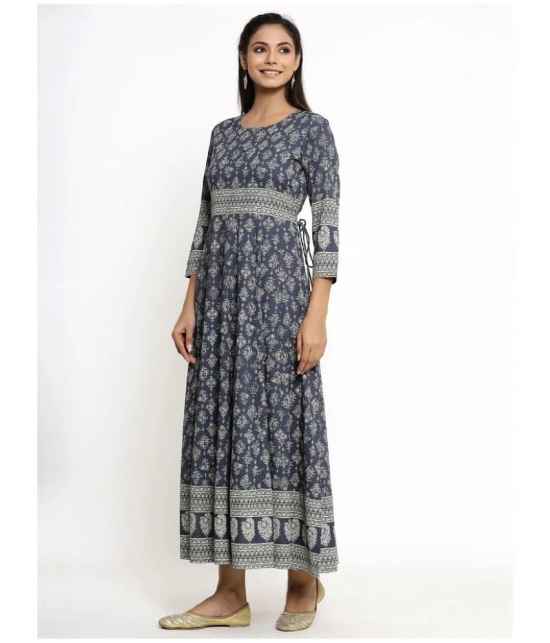 KIPEK Grey Rayon Anarkali Kurti - Single - S