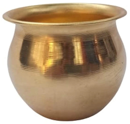 Mii Art Brass Kalash lota for Temple and Pooja Purpose, (Color-Golden)(Size-8 cm,Small) Pack of 1 pcs.