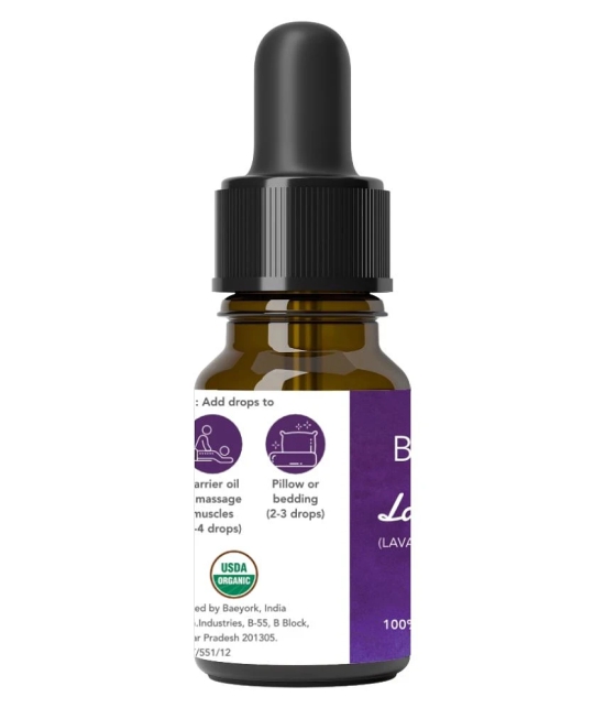 Baeyork Organic Bulgarian Lavender Essential Oil 15 mL