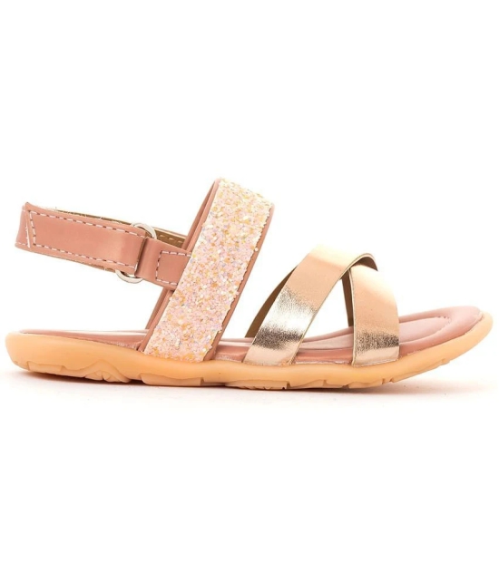 Bonito Rose Gold Flat Sandal for Girls - None