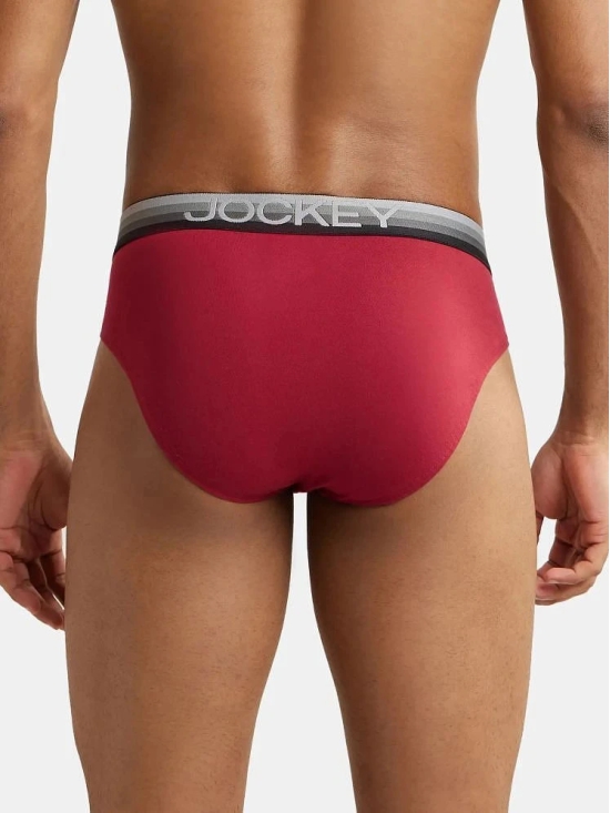 Jockey US07 Men Super Combed Cotton Elastane Solid Brief with Ultrasoft Waistband - Red Pepper - None