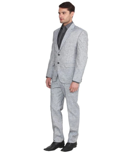 Hangup Grey Solid Formal 2 Piece Suits - 38