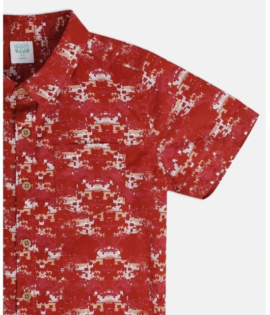 MINI KLUB Single 100% Cotton Half Sleeves Shirt ( Red ) - None