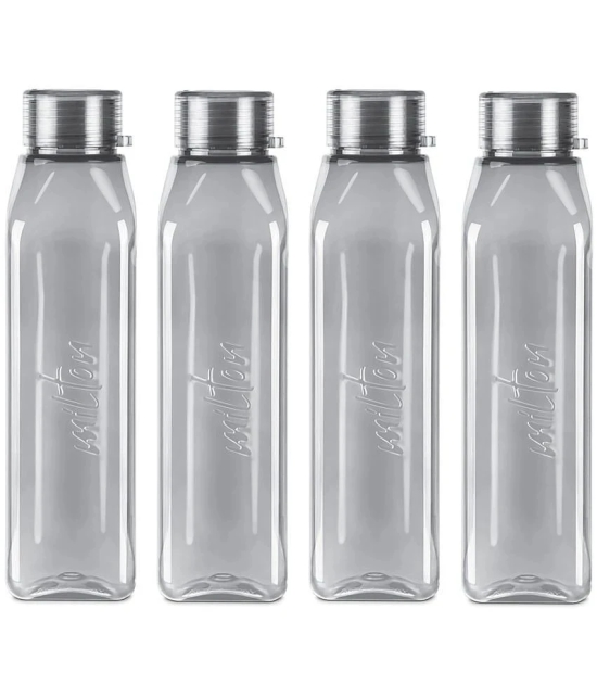 Milton Prime 1000 Pet Water Bottle, Set of 4, 1 Litre Each, Grey - Grey