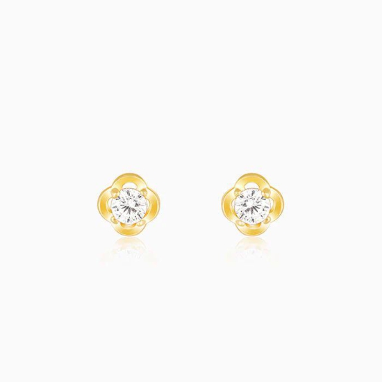 Golden Mini Floral Earrings