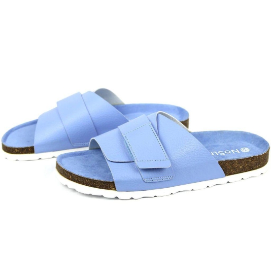 Double Layered Bubbly Blue Cork Sandals (Women)