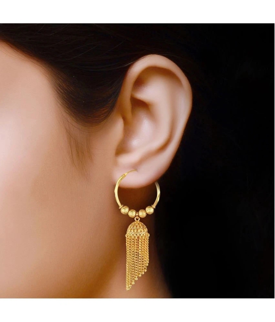 VIVASTRI Golden Jhumki Earrings ( Pack of 1 ) - Golden