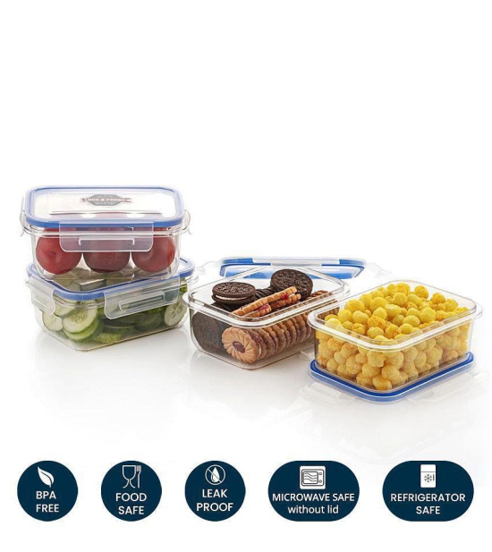 HOMETALES Grocery/Dal/Pasta PET Transparent Food Container ( Set of 4 ) - Transparent