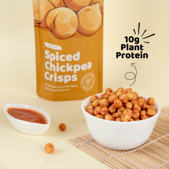 Flyberry Chickpea Crisps: 10g Plant Protein, No Palm Oil, High Fibre, No Preservatives, Vacuum Cooked, Less than 6% Rice Bran Oil.-500 g (Pack of 10*50g)