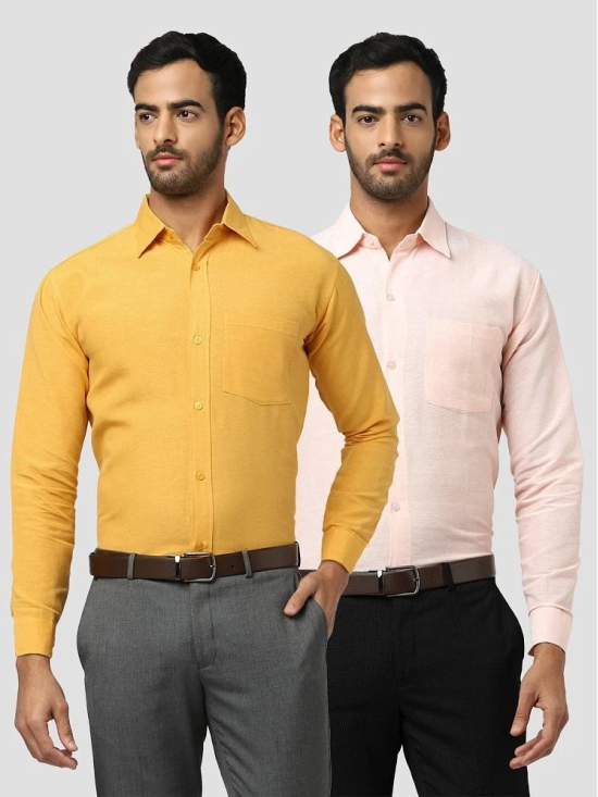 DESHBANDHU DBK - Multicolor Cotton Regular Fit Mens Formal Shirt (Pack of 2) - None