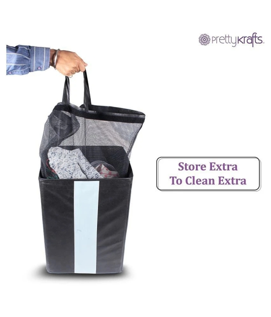 PrettyKrafts Set of 2 PVC Laundry Bag - Black