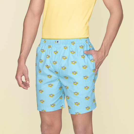 Renew Combed Cotton Boxer Shorts Blue Sky XXL