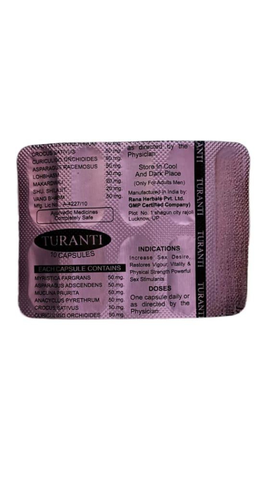 Turanti Herbal Capsule (Pack of 2 strips of 10 Capsule each)