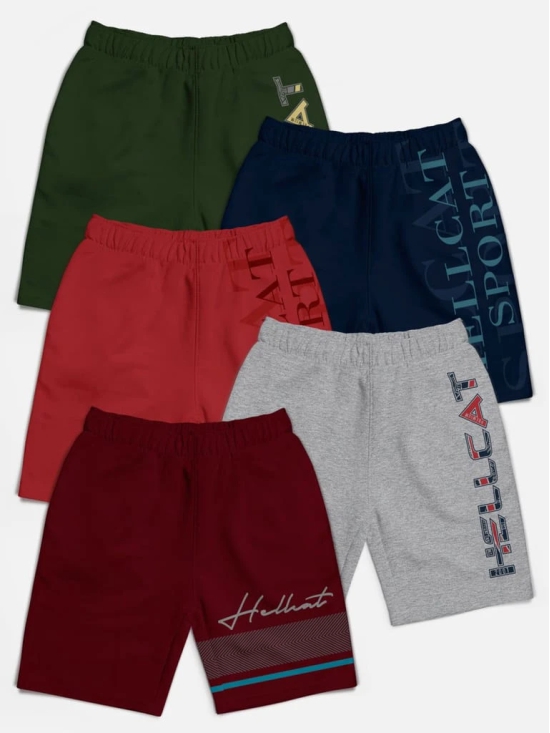 Trendy Typographic With Branding Printed Shorts for Boys - Pack of 5