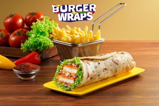 Veg Burger Wrap And Side Meal