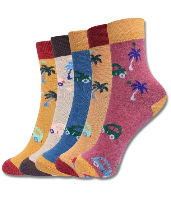 Dollar Multicolor Cotton Blend Boys Ankle Length Socks ( Pack of 5 ) - 9-11 years