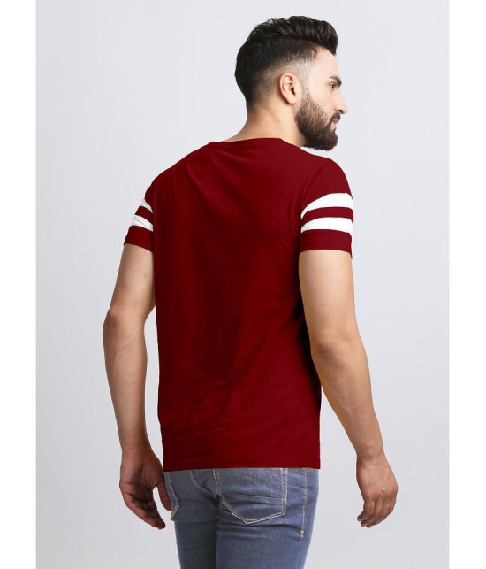 AUSK - Maroon Cotton Blend Regular Fit Mens T-Shirt ( Pack of 2 ) - None