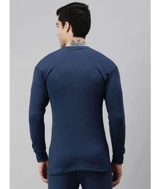 Pack of 2 Lux Cottswool - Blue Cotton Blend Mens Thermal Tops - None