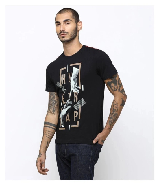 Huetrap Cotton Black Printed T-Shirt - None