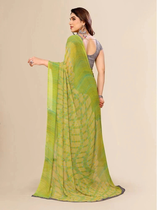 ANAND SAREES Georgette Printed Saree With Blouse Piece - Green ( Pack of 1 ) - Green