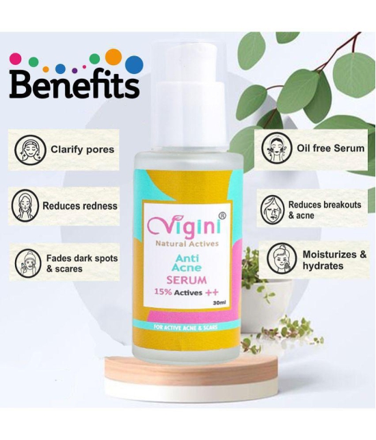 VIGINI Anti Acne Face Serum PImples Scars Whiteheads Blackheads Removal Oil Control Lotion Vitamin C 30ML 