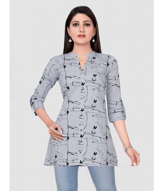 Meher Impex - Grey Cotton Blend Womens Tunic ( Pack of 1 ) - None