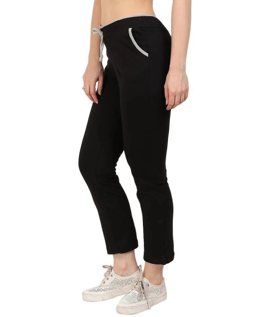 Diaz - 100% Cotton Black Womens Running Trackpants ( Pack of 1 ) - None