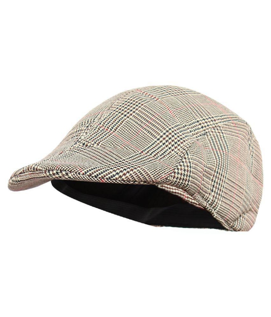 Zacharias Mens Checkered Golf Cap - Beige