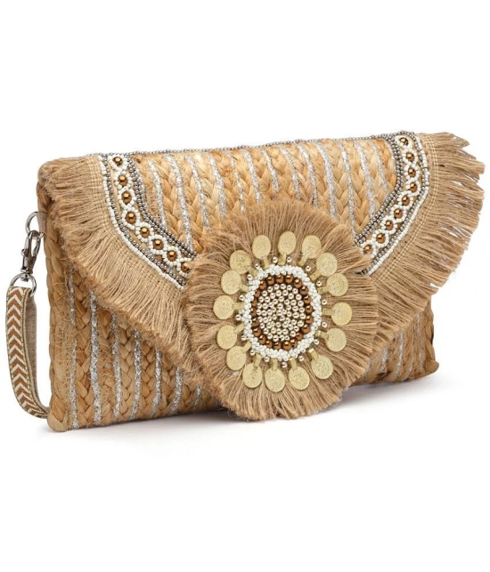 Anekaant Beige Jute Sling Bag - Beige