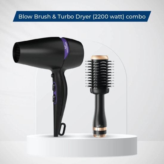 Blow Brush  Turbo Dryer 2200 watt combo-Black