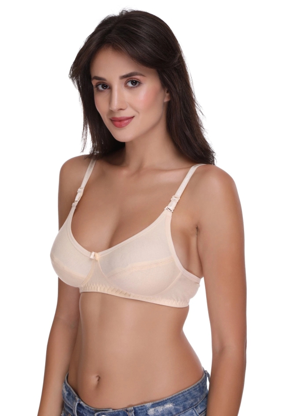 Sona H 01 Women Non Padded Non Wired Medium Coverage Comfortable Skin Cotton T-Shirt Bra-36 / B / Skin