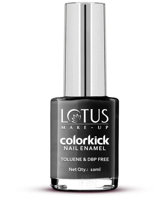 Lotus Make, Up Colorkick Nail Enamel, Black Angel 83, Chip Resistant, Glossy Finish, 10ml