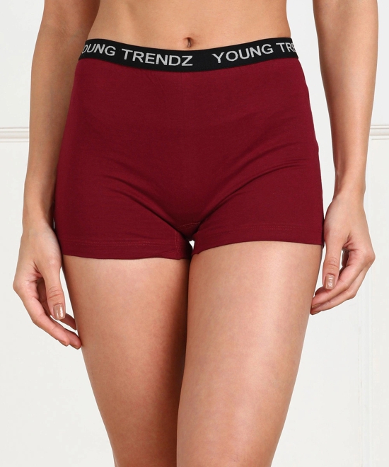 Young trendz Women Boy Short Maroon Panty-L / Maroon